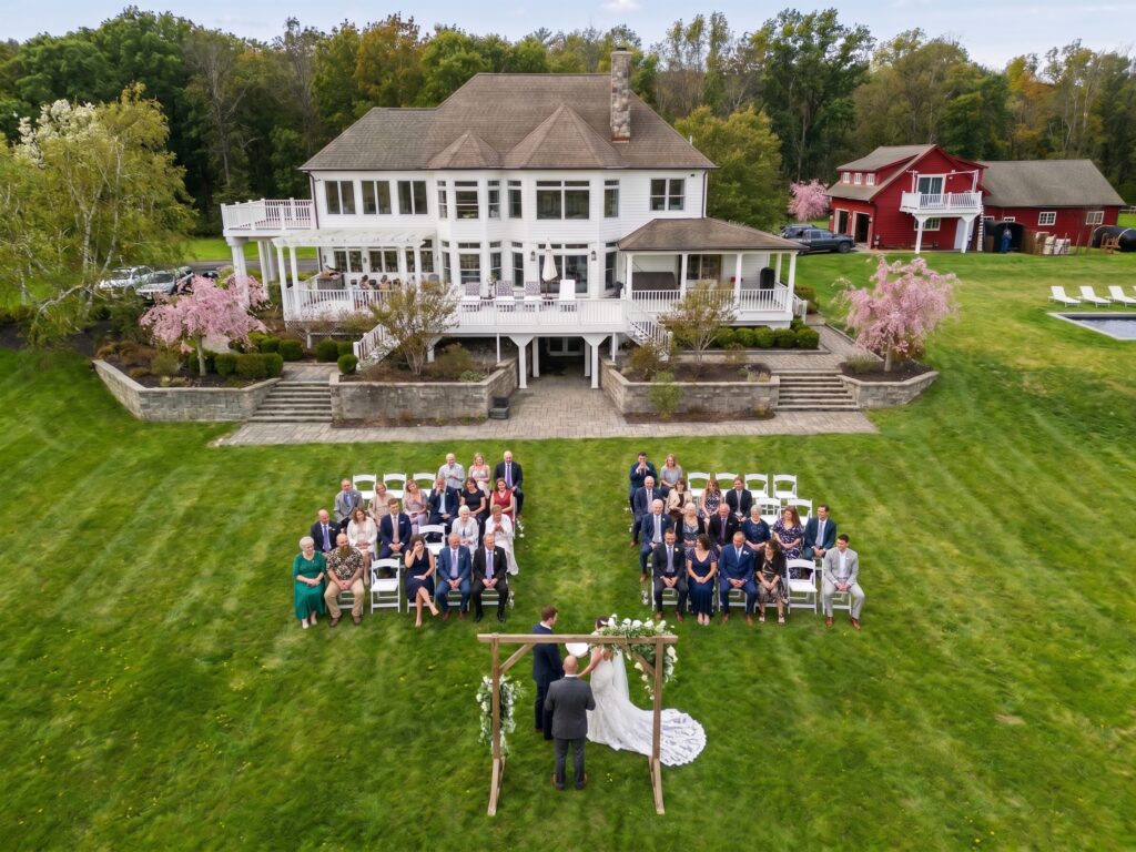 Micro wedding venue near NYC — intimate outdoor ceremony on the lawn at The Maple Overlook, Hudson Valley NY